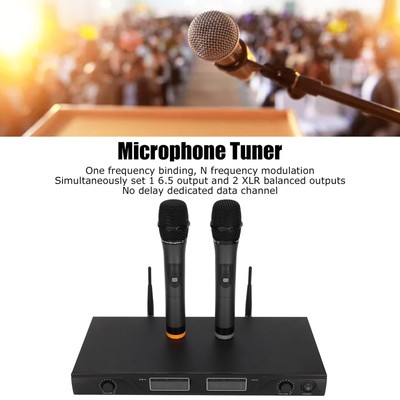 EU Plug U 838 UHF Dual Wireless Mic System Professional Mic Tuner For Home T Fit