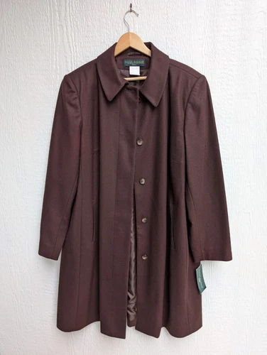 COACH Giacca cappotto donna Harve Benard marrone misto lana pea nuovo con etichette taglia 18W