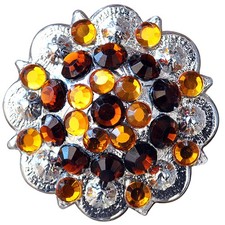 C-TY08 8 Hilason Western Berry Conchos Glass Rhinestones Bling 1.5" Tack cowgirl