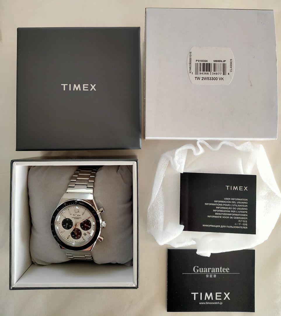 Q TIMEX Chronograph TW2W53300 Panda Dial 40mm Stainless Steel
