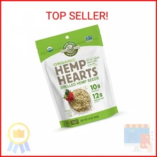 Manitoba Harvest Organic Hemp Hearts, 12oz, 10g Plant Based Protein and 12g Omeg