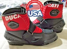 Ducati Motorbike / Motorcycle Shoes In Cowhide Leather Biker Sports Riding Boots