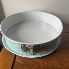 Zenker Round Pastel Springform Tin 10? Enamel High Sides 2.5? Lip Edge Germany