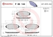 Bremsbelagsatz, Scheibenbremse BREMBO P 85 144 AUDI Q3 (F3B) 2 2018-2021