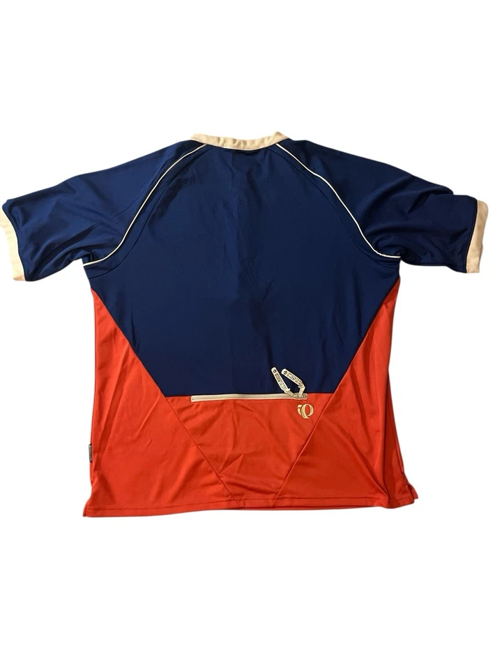Vintage Red Blue Pearl Izumi Cycling Pullover XL Quarter Zip 3/4 Sleeve Jersey - Image 2 of 4