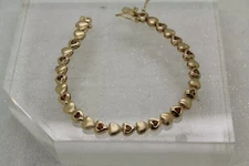 Vintage FAS Vermeil .925 S.S. AMETHYST HEARTS TENNIS bracelet 7"