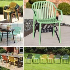 STACKABLE GREEN OUTDOOR CHAIR STACKING GARDEN SEATING MORE COLOURS AVAILABLE