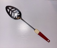 Vintage Slotted Serve Cook Spoon ANDROCK Stainless Steel Made In USA Kitchen