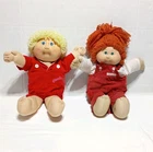 Set Of 2 -RARE 1982 Cabbage Patch Doll Red/ Blonde Hair & Green / Blue eyes