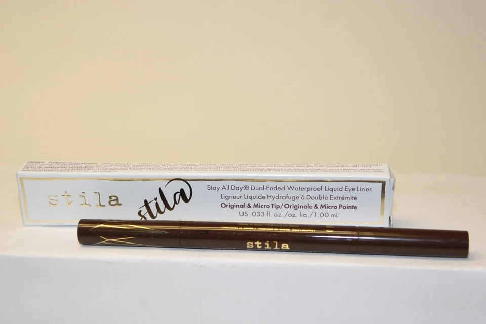 Stila Stay All Day Dual-Ended Waterproof Liquid Eye Liner Dark Brown NEW - Image 2 of 4