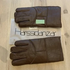 NWT Harssidanzar Womens Luxury Italian Lambskin Leather Gloves Cashmere Lined XL