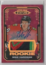 2021-22 Upper Deck Stature Auto PATCH Mike Hardman Auto /6 Chicago Blackhawks