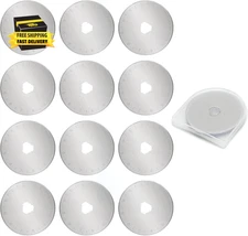 12 Pcs 45Mm Rotary Cutter Blades,Replacement Rotary Blade for Arts Crafts Quilti
