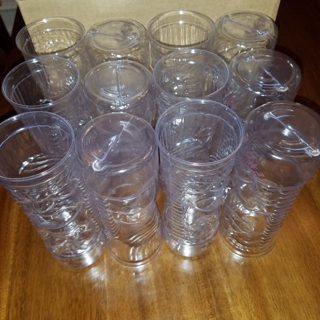 Malibu Rum Tiki Cup plastic 24 oz lot 12 clear logo advertising party