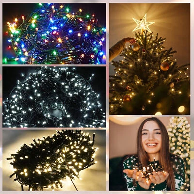 TABLE-CLOTH-UK Fairy LED String Lights UK Mains Plug In Christmas Tree Indoor Outdoor Xmas Deco
