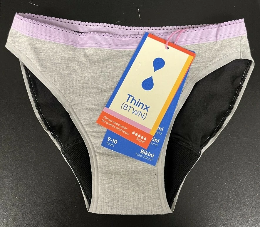 THINX (BTWN) New Moon Gray Period PANTIES Super Shorty Sz 9-10