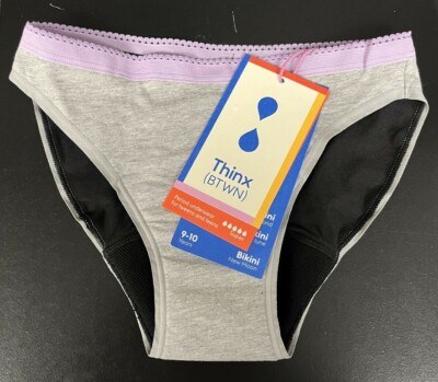 THINX (BTWN) New Moon Gray Period PANTIES Super Bikini Sz 9-10 Years NEW