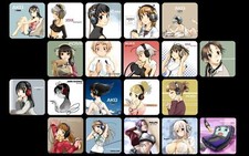Anime girls headphones collage numbers big Playmat Game Mat Desk