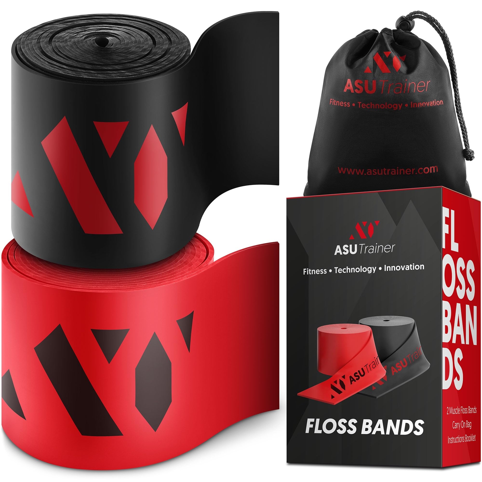 ASU Trainer Pro-Grade Muscle Floss Compression Bands – 2-Pack for Enhanced Durability and Performance