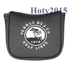 Black Pebble Beach Golf Square Mallet Putter Head Cover for Center Shaft Putters