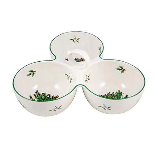 Spode Christmas Tree 3 Part Server with Handle