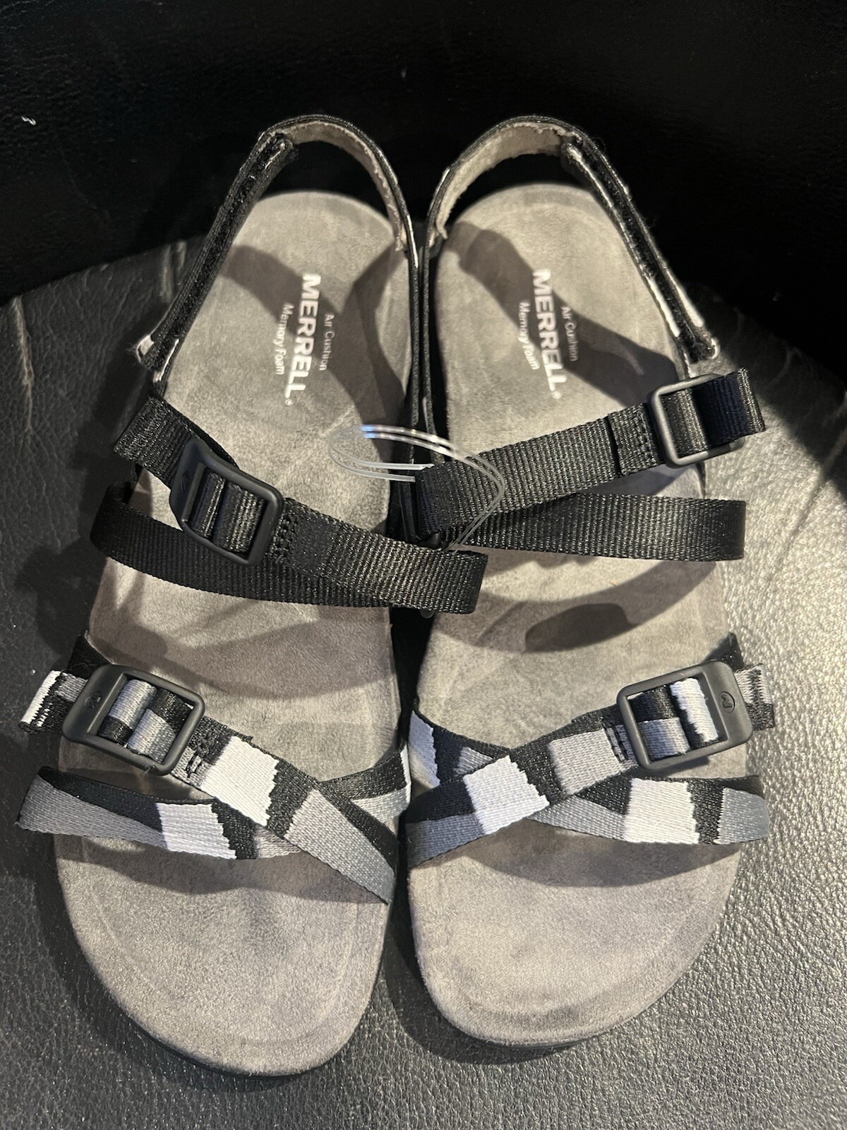 Sandali Merrell taglia 8 neri con cinturino distrettuale sport memory foam cuscino d'aria