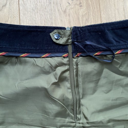Joules Skirt Womens 16 Toad Green Flora Tweed Wool Plaid Mini Pleat Zip Lined - Picture 8 of 10