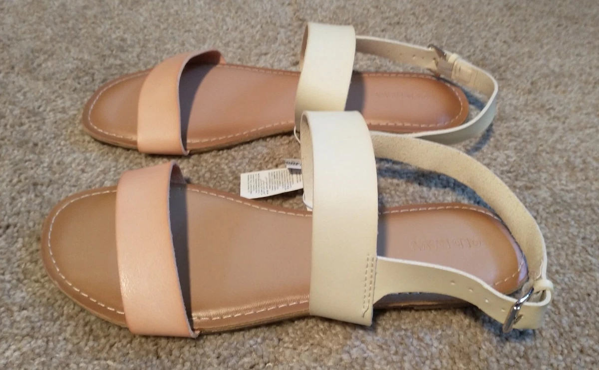 Navy and cream sandals on sale