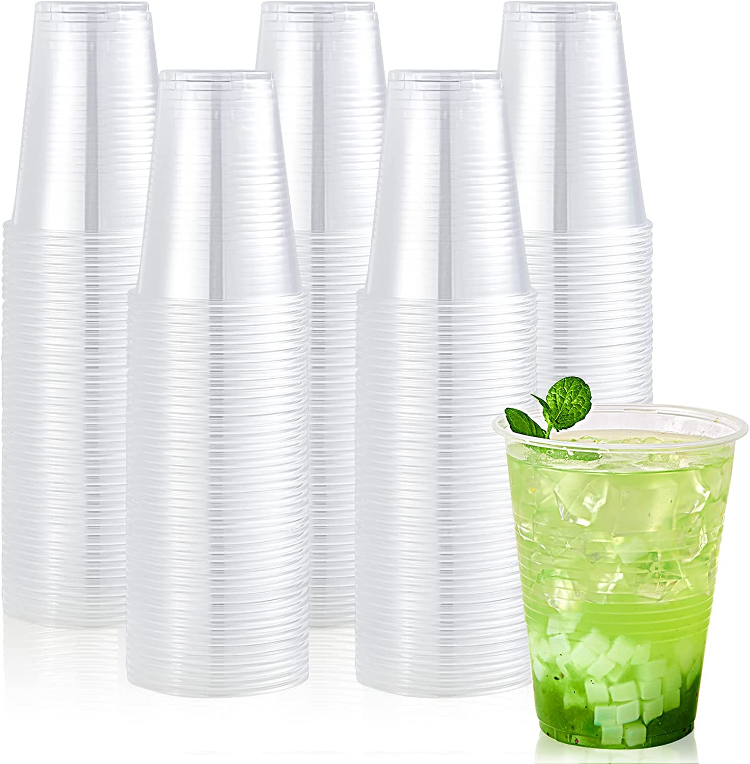 [260 Pack] 16 Oz Plastic Cups, Cold Drinking Cups, Clear Disposable Plastic Cups