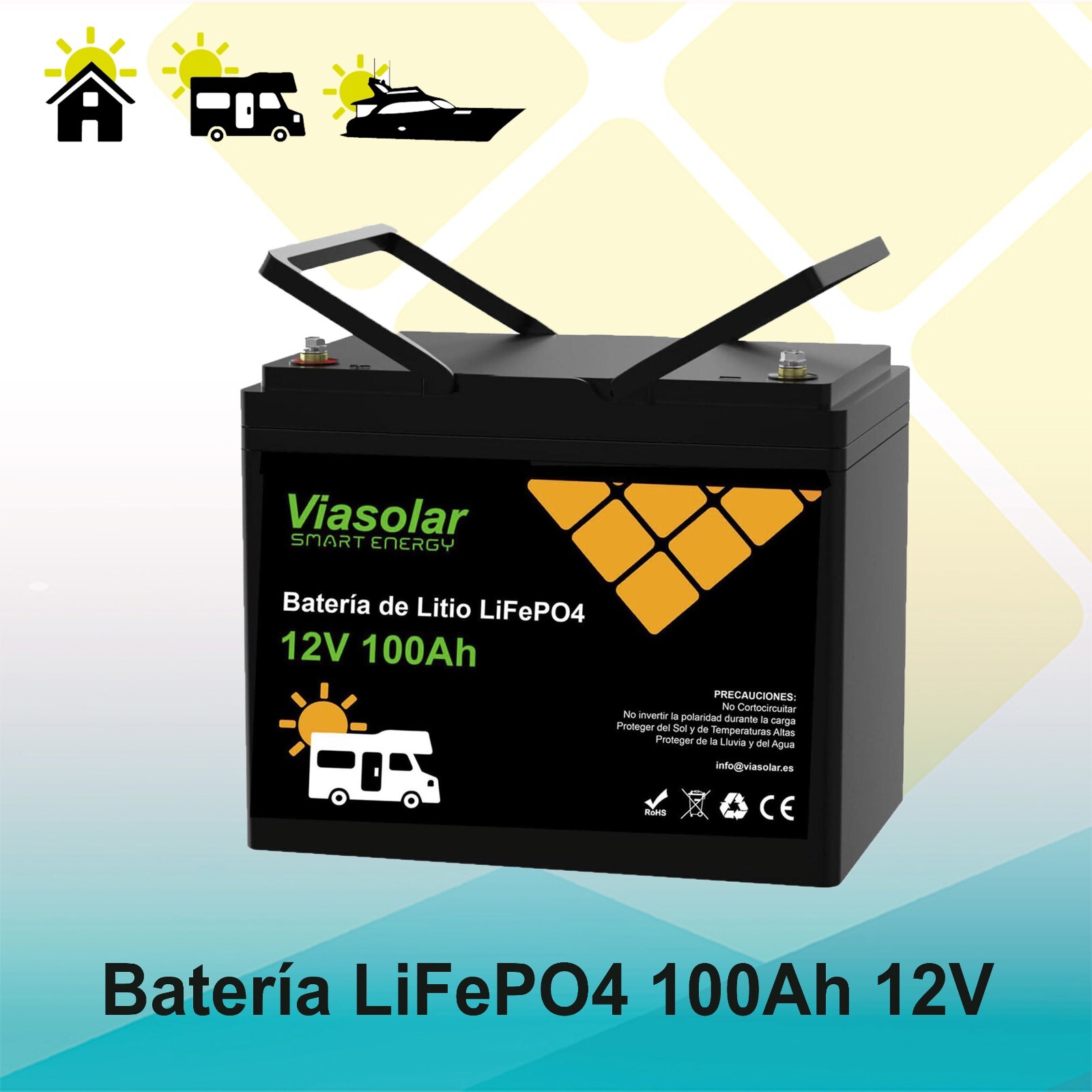 Batería de Litio LiFePO4 100Ah 12V Batería de Litio-LEER DESCRIPCIÓN Y VER FOTOS