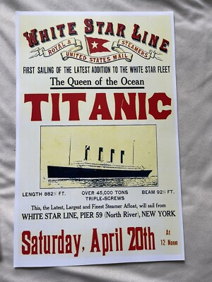White Star Line Pier 59 New York Titanic  Poster 11 x 17 (202)