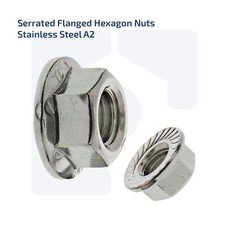 M12 FLANGED NUTS SERRATED HEX NUT SERRATED A2 - 70 304 STAINLESS STEEL DIN 6923