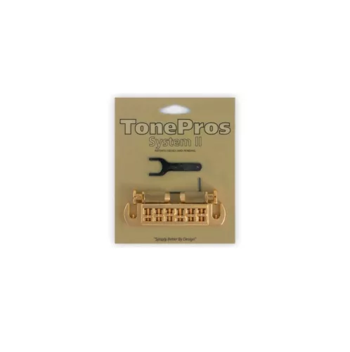 Tonepros AVT2M G - Wraparound Bridge with MSPRS Locking Studs (Metric) - Gold