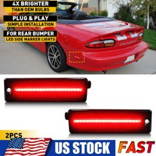 2pc For 93-02 Chevy Camaro LED Rear Bumper Side Marker Light LH RH Super Red GUS