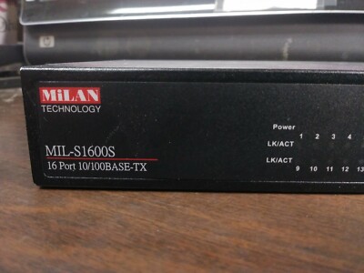 MILAN MIL-S1600S NETWORK SWITCH 16 PORT RJ-45 10/100BASE-TX NEW NO BOX