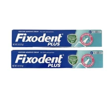 Fixodent Plus Breath Bacteria Guard Denture Adhesive Cream 2 Oz New 2 Pack