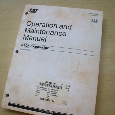 CAT Caterpillar 390F Excavator Owner Operation Operator Maintenance Manual Guide