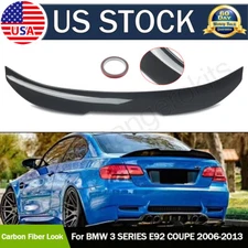 FOR 07-13 BMW E92 M3 2DOR TRUE HIGHKICK DUCKBILL CARBON LOOK TRUNK SPOILER WING
