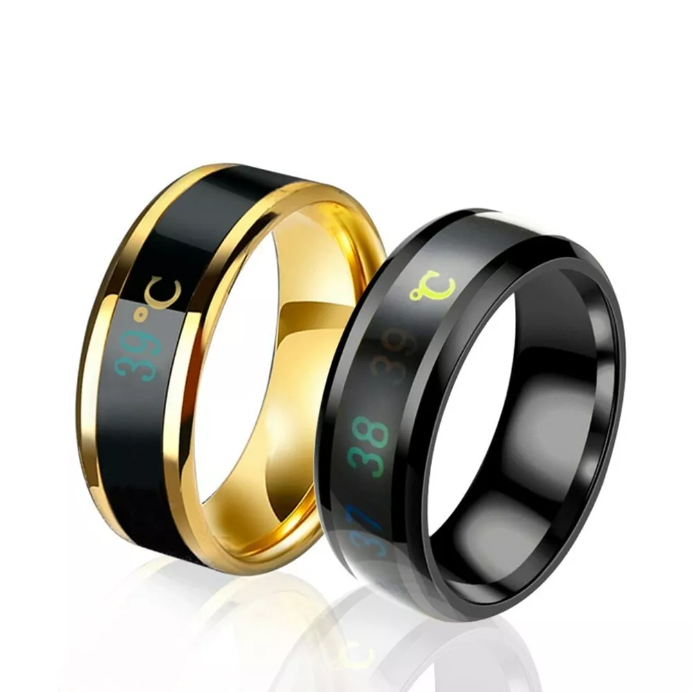 Anillos Inteligentes De Temperatura De Acero De Titanio Para Hombre Y Mujer  Lujo