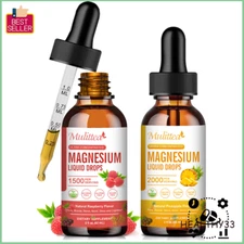 60ML Magnesium Glycinate Liquid Drops with Citrate & Taurate, High Absorption US