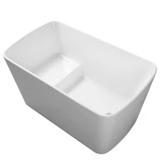 49" Freestanding Bathtub with Integrated Seat, Acrylic Stand Alone Soaking Tub