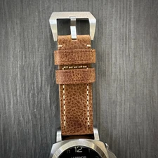 Rustic Light Brown Leather Watch Strap Band For Panerai PAM 24mm Lug Watches