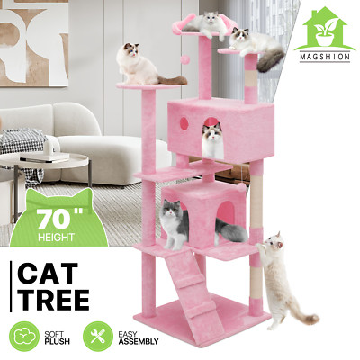 Cat Tree Cat Tower Large Kitten Playing Condo House 70'' Multi-Level Tipping Rope