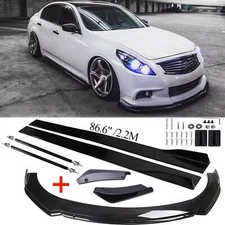 For Infiniti G35 G37 Front Bumper Lip Spoiler+Side Skirts+Rear Lip