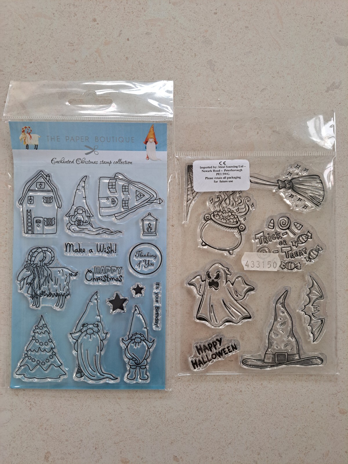 THE PAPER BOUTIQUE Enchanted Christmas Stamp Collection + Halloween Set BNIP