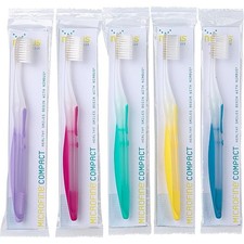 Extra Soft Toothbrushes for Adults  Teens Compact, 5 Pack Compact Head