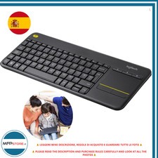 Logitech K400 Plus Wireless Touch Tastiera TV – Layout Spagnolo Nero