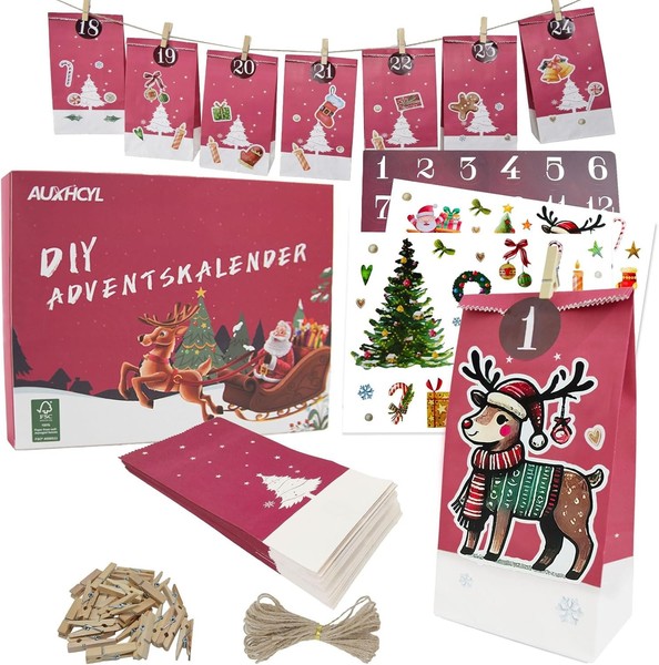 Adventskalender Zum BefüLlen TüTen, 2025 Weihnachtskalender Selber Machen, 24 P-image