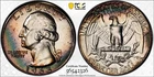 MS65 1963 25C Washington Silver Quarter, PCGS Trueview- Cello Mint Set Toned