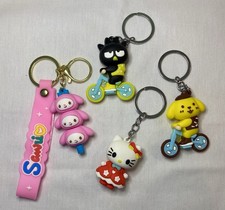 4 SANRIO Keychains / Bag Charms My Melody, Hello Kitty, Pompompurin, Badtz-Maru